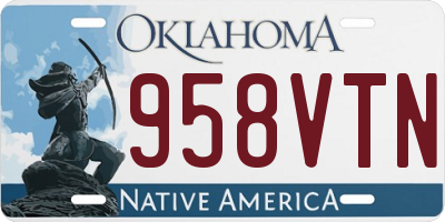 OK license plate 958VTN