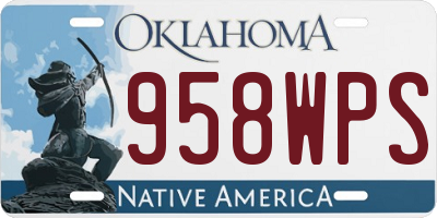 OK license plate 958WPS