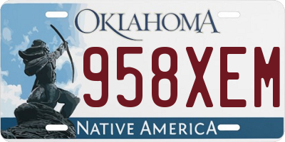 OK license plate 958XEM