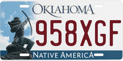 OK license plate 958XGF