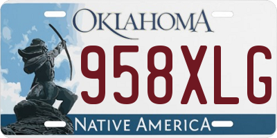 OK license plate 958XLG