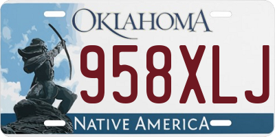 OK license plate 958XLJ