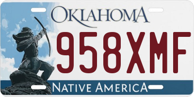 OK license plate 958XMF