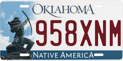 OK license plate 958XNM