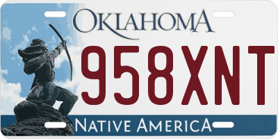 OK license plate 958XNT