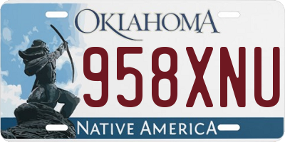 OK license plate 958XNU