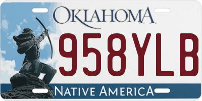 OK license plate 958YLB