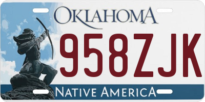 OK license plate 958ZJK