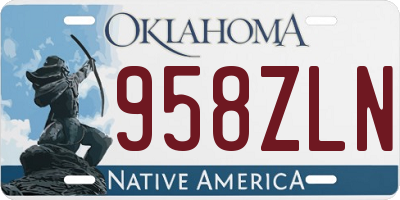OK license plate 958ZLN