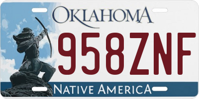 OK license plate 958ZNF