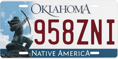 OK license plate 958ZNI