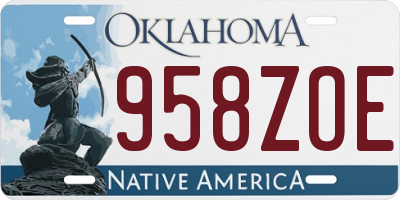 OK license plate 958ZOE