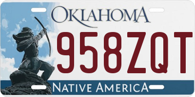 OK license plate 958ZQT