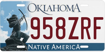 OK license plate 958ZRF