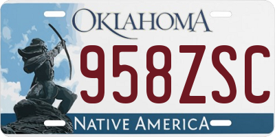 OK license plate 958ZSC