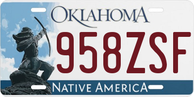 OK license plate 958ZSF