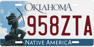 OK license plate 958ZTA