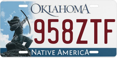 OK license plate 958ZTF