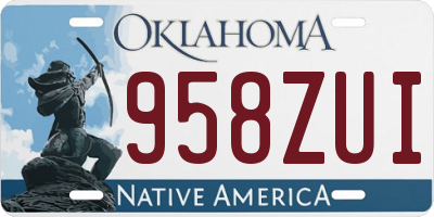 OK license plate 958ZUI