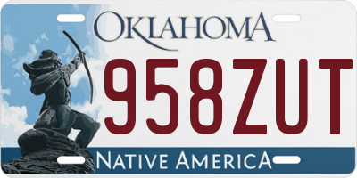 OK license plate 958ZUT