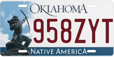 OK license plate 958ZYT