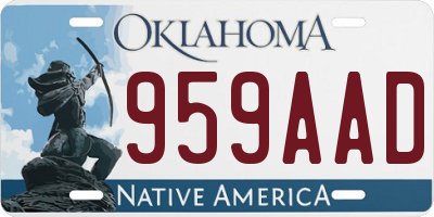 OK license plate 959AAD