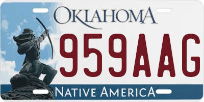 OK license plate 959AAG