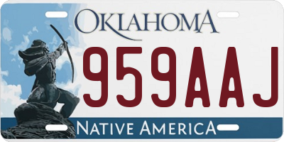 OK license plate 959AAJ