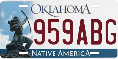 OK license plate 959ABG