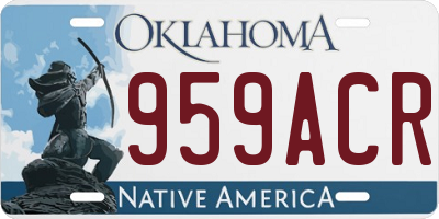 OK license plate 959ACR