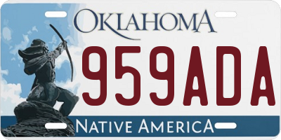 OK license plate 959ADA