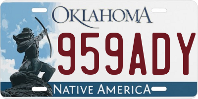 OK license plate 959ADY