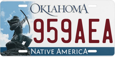 OK license plate 959AEA