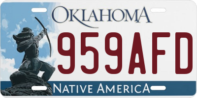 OK license plate 959AFD