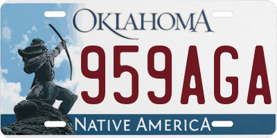 OK license plate 959AGA