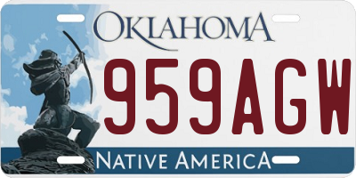 OK license plate 959AGW