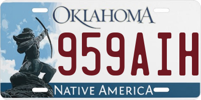 OK license plate 959AIH