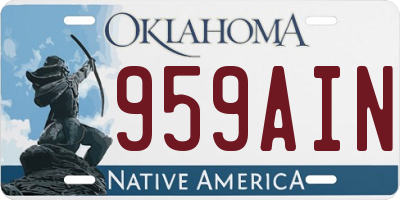 OK license plate 959AIN