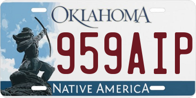 OK license plate 959AIP