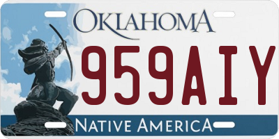 OK license plate 959AIY
