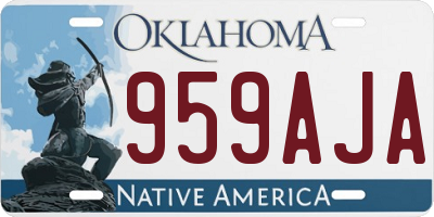OK license plate 959AJA