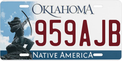 OK license plate 959AJB