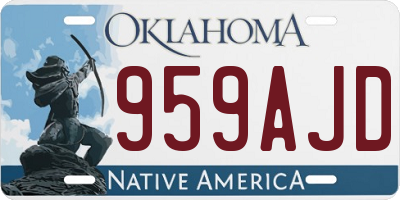 OK license plate 959AJD