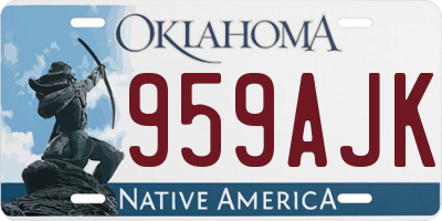 OK license plate 959AJK