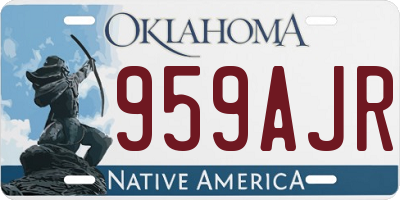 OK license plate 959AJR