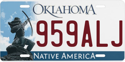 OK license plate 959ALJ