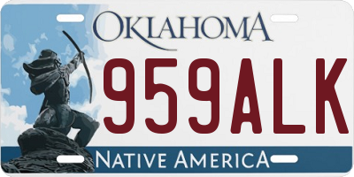 OK license plate 959ALK