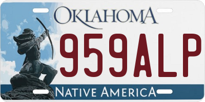 OK license plate 959ALP