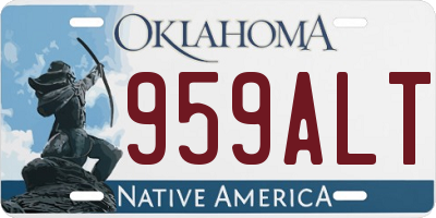 OK license plate 959ALT