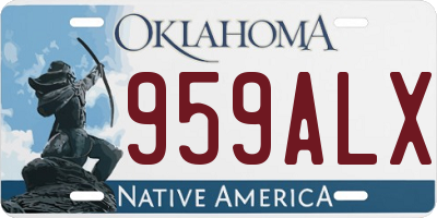 OK license plate 959ALX